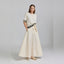 Tricot Chic Beige Contrast Trim Short-Sleeve Top