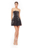 Black Strapless Crystal Embellished Mini Cocktail Dress
