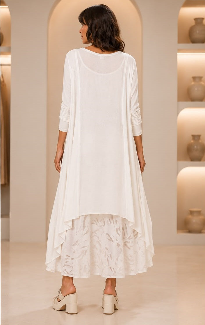 Women's Off-White Flowy 3-Piece Resort Wear & Casual Lounge Set