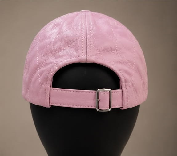 Blush Pink Genuine Lamb Leather Baseball Cap – Premium Adjustable Unisex Cap