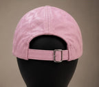 Blush Pink Genuine Lamb Leather Baseball Cap – Premium Adjustable Unisex Cap