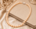 Peach Freshwater Pearl Necklace – AAA Quality, 20"