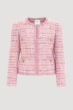 Pastel tweed jacket with braiding