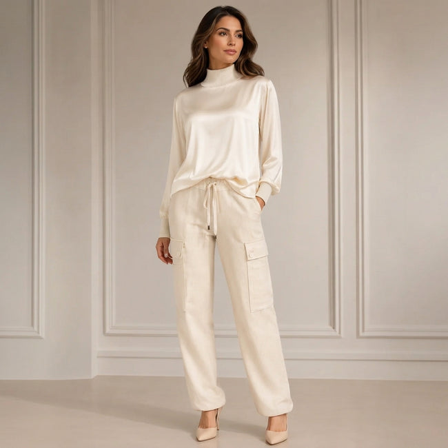 Tricot Chic Ivory Combat Pants Main Image