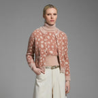 Tricot Chic Peach Polka Dot Cardigan