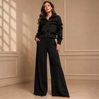 Tricot Chic Black Cropped Faux Fur Trim Cardigan