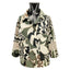 Tricot Chic Khaki Abstract Print Jacket with Lace Sleeve Accents