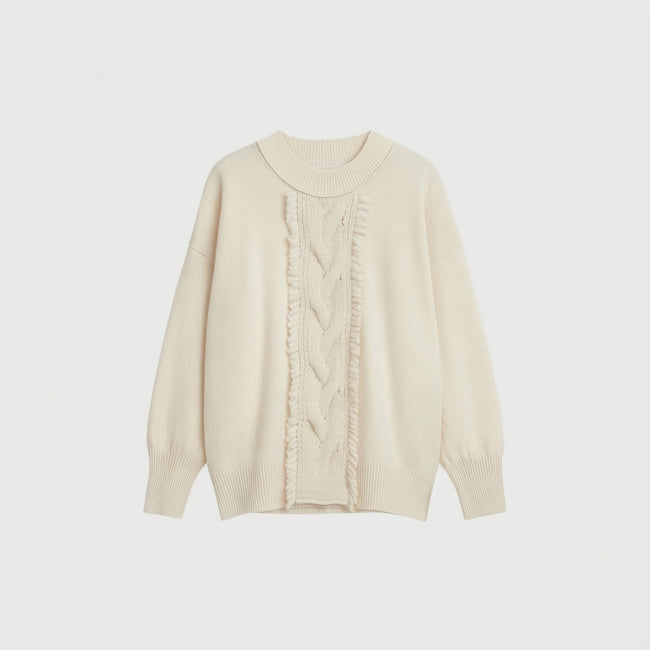 Tricot Chic Fine Knit Sweater in Oyster Main Image