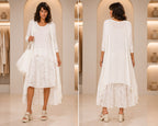 Women's Off-White Flowy 3-Piece Resort Wear & Casual Lounge Set