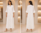 Women’s Subtle Floral Embroidered Kaftan Dress / Resort Wear Maxi