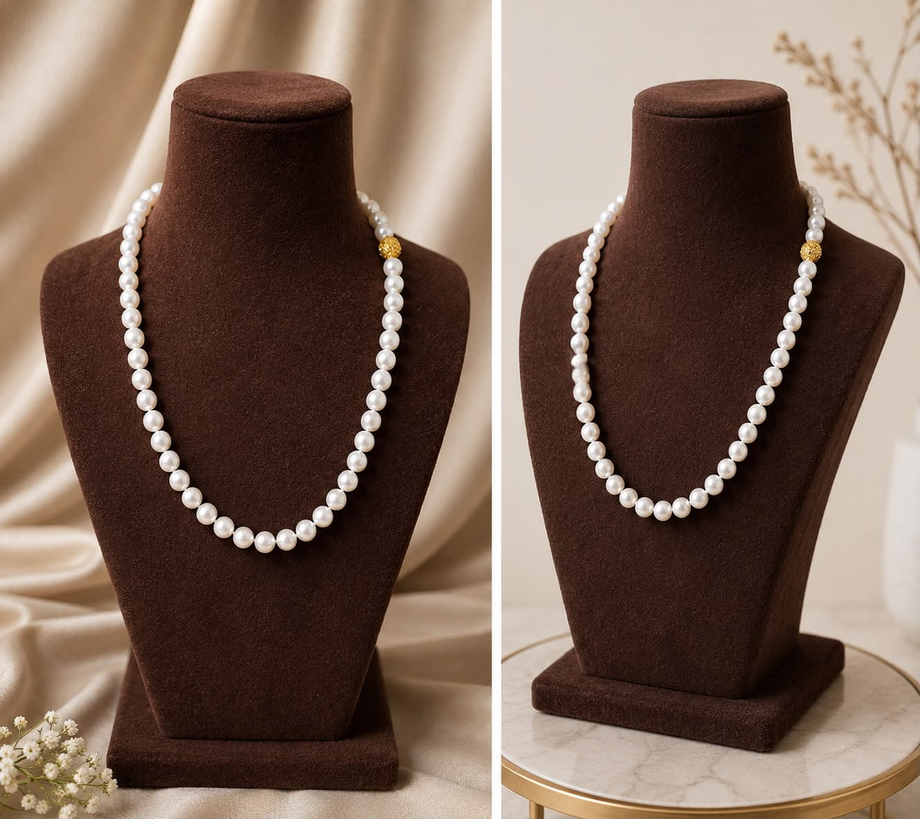 Classic 8mm Freshwater Pearl Necklace – AA Quality, 20"