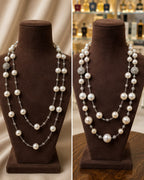 White Freshwater Pearl Necklace with Silver Chain – 48"