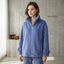 Max & Moi Luxury Blue Faux-Fur Zip-Up High-Neck Jacket