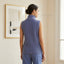 Max&Moi Cashmere Blend Ribbed Sleeveless Sweater with Quarter-Zip - Dusty Blue