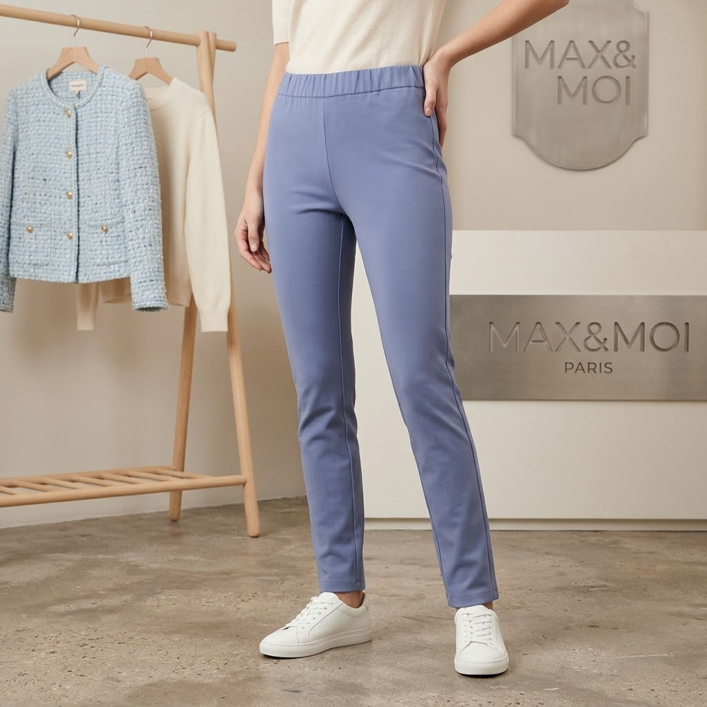 Max & Moi Tailored Stretch Trousers / Slim-Fit Legging - Periwinkle Blue