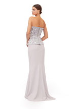 Celeste Bloom Strapless Embellished Evening Gown