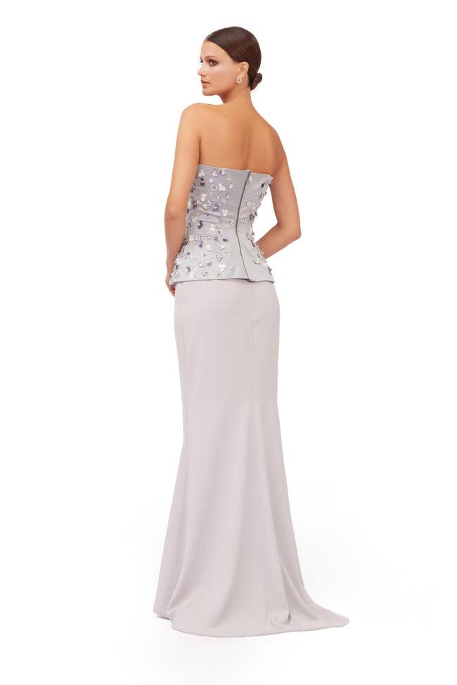 Celeste Bloom Strapless Embellished Evening Gown Main Image