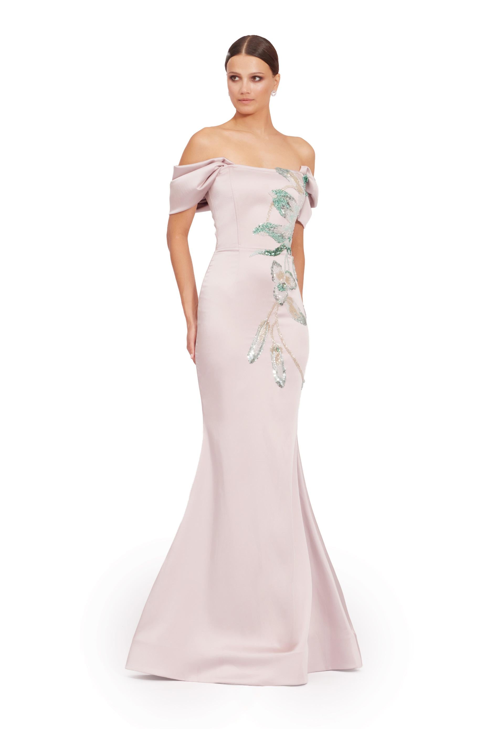 Seraphina Off-Shoulder Embellished Mermaid Gown