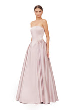 Rosé Elegance Strapless Satin Ball Gown