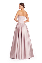 Rosé Elegance Strapless Satin Ball Gown