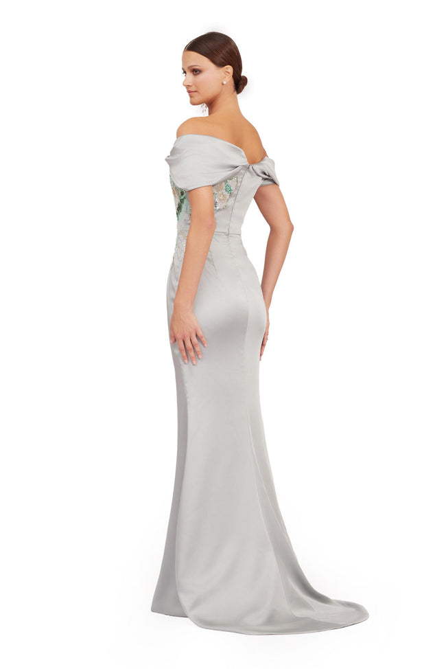 Elysian Off-Shoulder Embellished Evening Gown Main Image