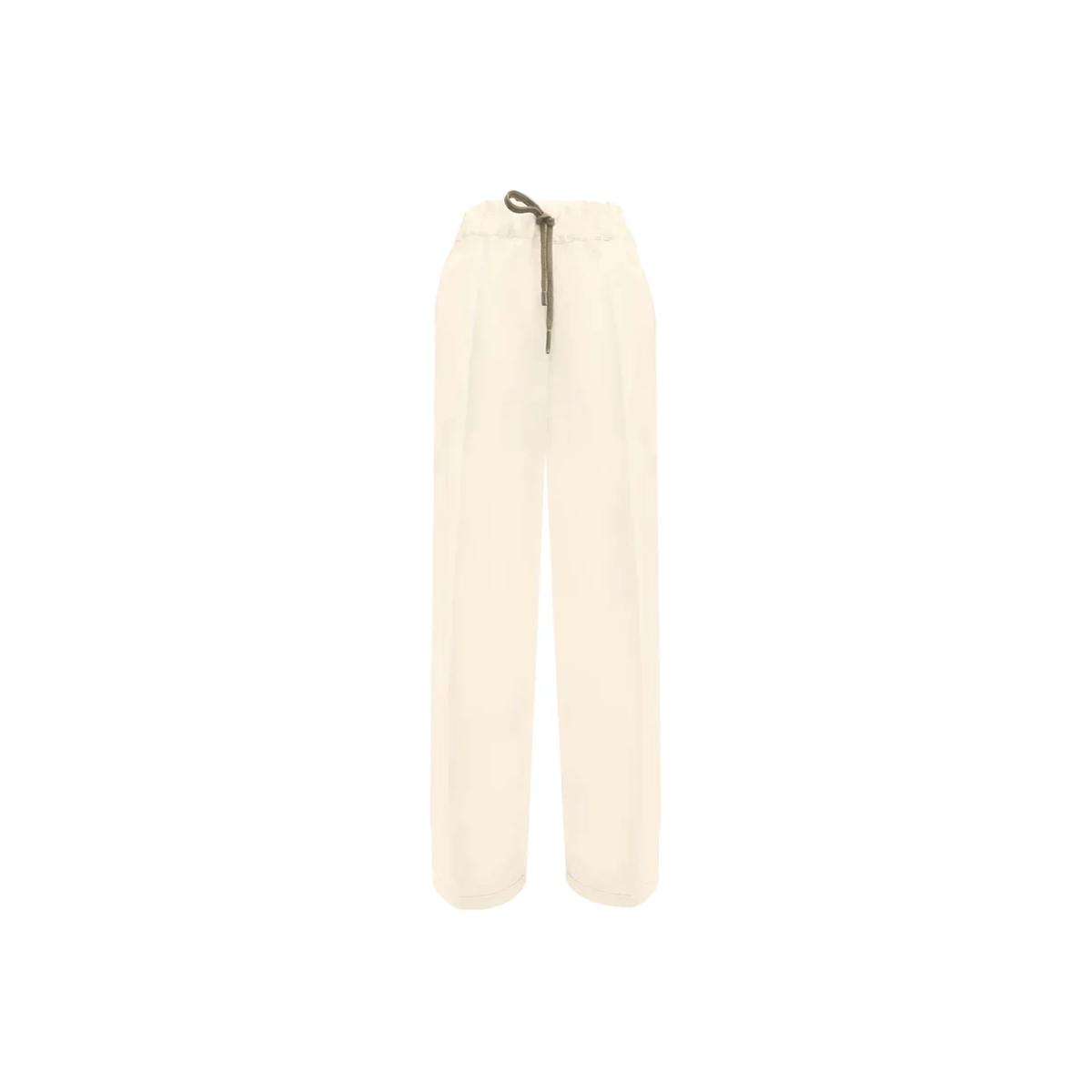 Tricot Chic Beige Wide-Leg Drawstring Trousers