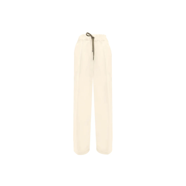 Tricot Chic Beige Wide-Leg Drawstring Trousers Main Image