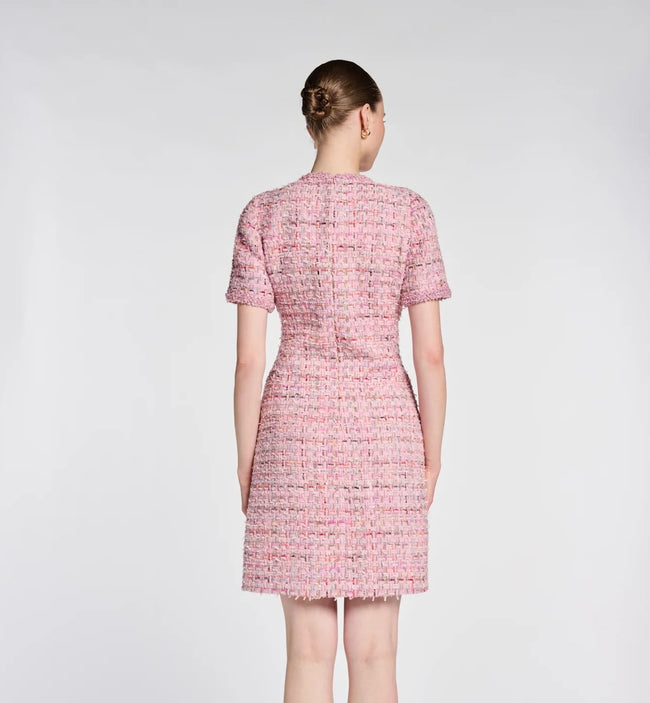 Tweed dress with jewellery buttons Main Image