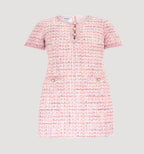 Tweed dress with jewellery buttons