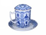 MUG WITH LID WITH SAUCER SNOWY MORNING SOUVENIR 1/3