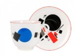 CUP WITH SAUCER LILY OF THE VALLEY * KALEIDOSCOPE WITH BLUE AND BLACK DISC