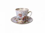 СUP WITH SAUCER BLACK COFFEE WINTER DAY