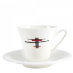 CUP WITH SAUCER GARDEN * RED AND BLACK