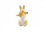 SCULPTURE BUNNY WITH CARROT #2 YELLOW WITH NATURAL CARROTS