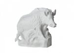 SCULPTURE WILD BOAR WHITE BISQUITE