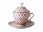 COVERED CUP WITH SAUCER TEA GIFT-2 NET - BLUES 1/3
