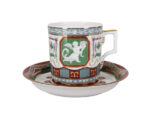 СUP WITH SAUCER TEA HERALDIC ANTIQUE