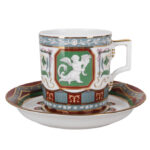 СUP WITH SAUCER TEA HERALDIC ANTIQUE