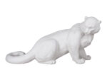 SCULPTURE SNOW LEOPARD WHITE (BISCUIT)