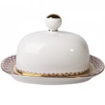 BUTTER DISH WITH COVER RECTANGULAR NET - BLUES