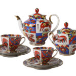 SET TEA SPRING FOLK PATTERN 6/20