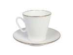 СUP WITH SAUCER BLACK COFFEE GOLDEN EDGING 14