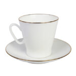 СUP WITH SAUCER BLACK COFFEE GOLDEN EDGING 14