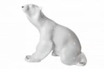 SCULPTURE POLAR BEAR SITTING BIG SIZE