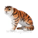 SCULPTURE TIGER SITTING PIECEFUL