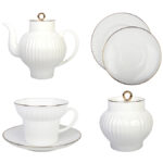 SET TEA WAVE GOLDEN EDGING 2 6/20