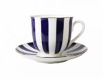 СUP WITH SAUCER LILY OF VALLEY YES AND NO (COBALT)