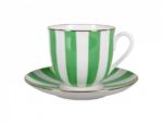 СUP WITH SAUCER LILY OF VALLEY YES AND THERE IS NO (LIGHT GREEN EDGING)